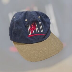 VTG Ski Utah Greatest Snow On Earth Navy Strapback Hat SCI Cotton Ski Country